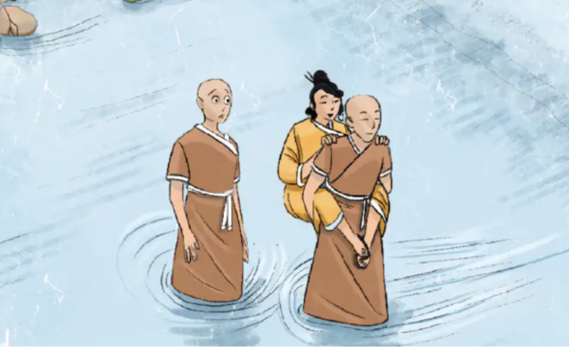 Los monjes y el río